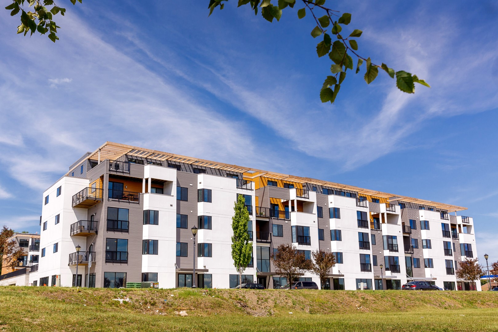 River Rock, completed — the first new downtown residential building in twenty years.