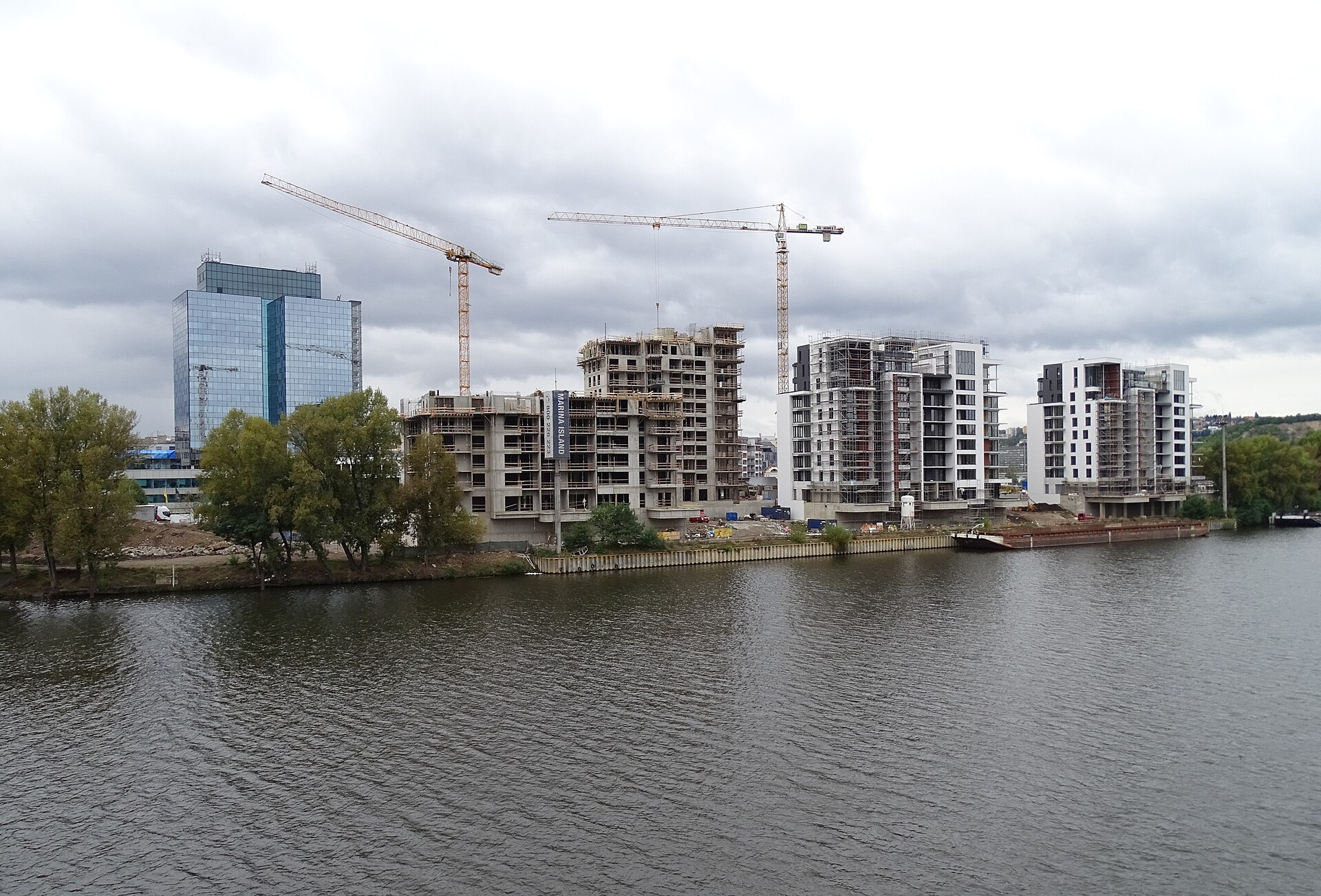 The development rising along the Vltava